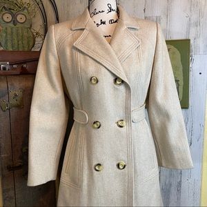 Youthcraft Oatmeal Wool Double Breasted Mid Long Coat